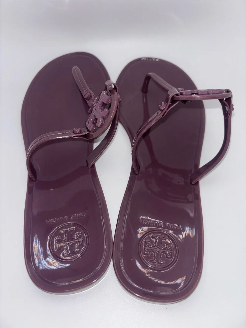 Tory Burch Jelly Thong Sandals in Plum